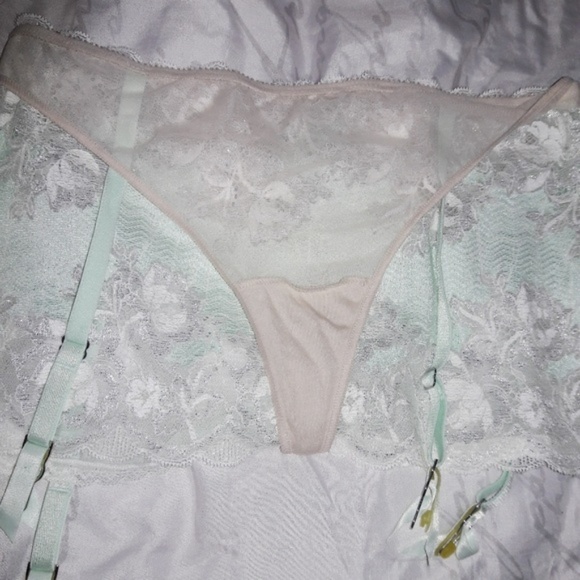 Victoria's Secret Crystal Mint Garter Belt Panty - Picture 6 of 7